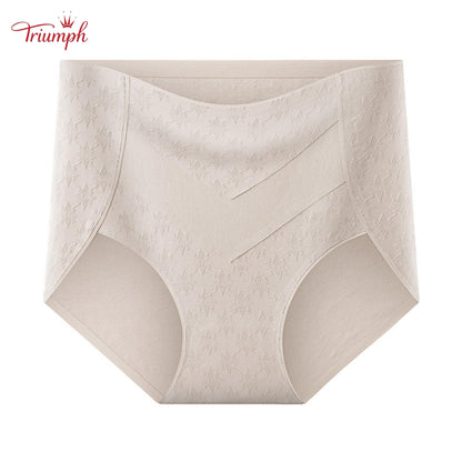 Triumph - Set de 4 Chiloți Premium Din Bumbac cu Talie înaltă, Cu Imprimeu Drăguț de Stea, Livrare Gratuită