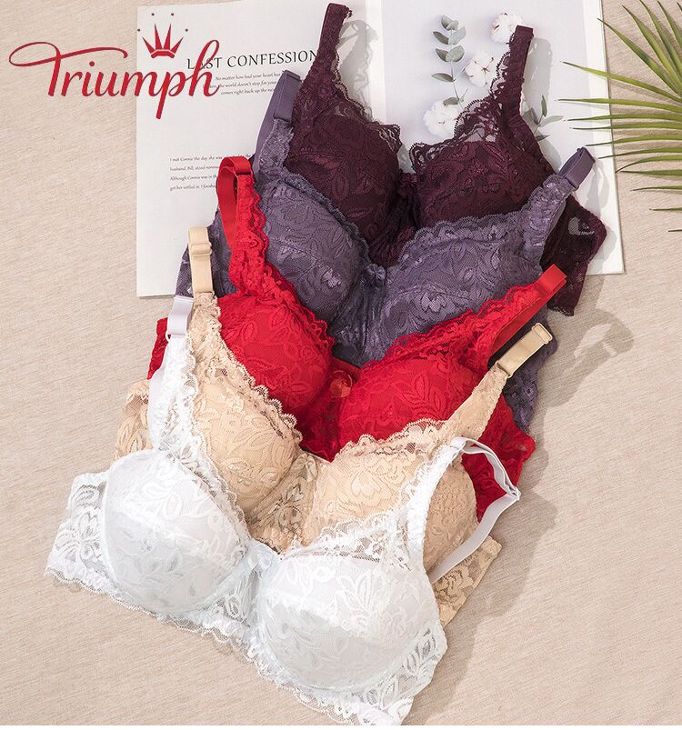 Triumph - Livrare Gratuită,Sutien pachet de 3，Sutien Push Up din dantela Sexy de Marime Mare nou