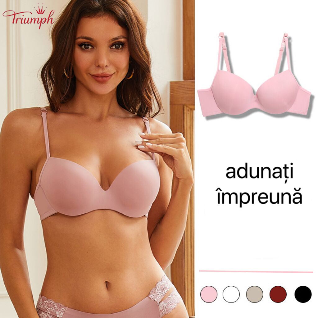 Triumph - Livrare Gratuită,Sutien buretat dama，pachet de 3 Sutien Push-up, respirabil, ușor