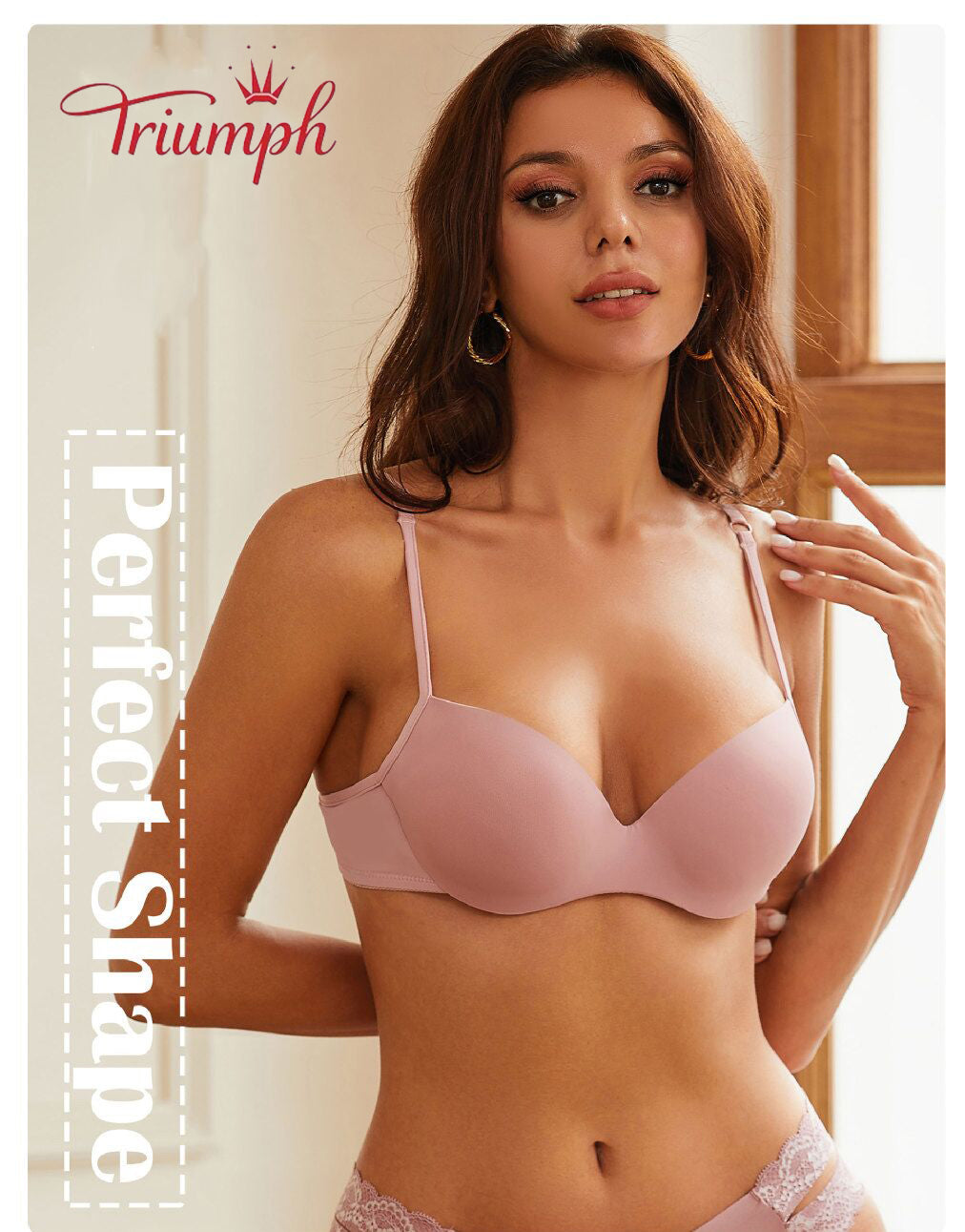 Triumph - Livrare Gratuită,Sutien buretat dama，pachet de 3 Sutien Push-up, respirabil, ușor