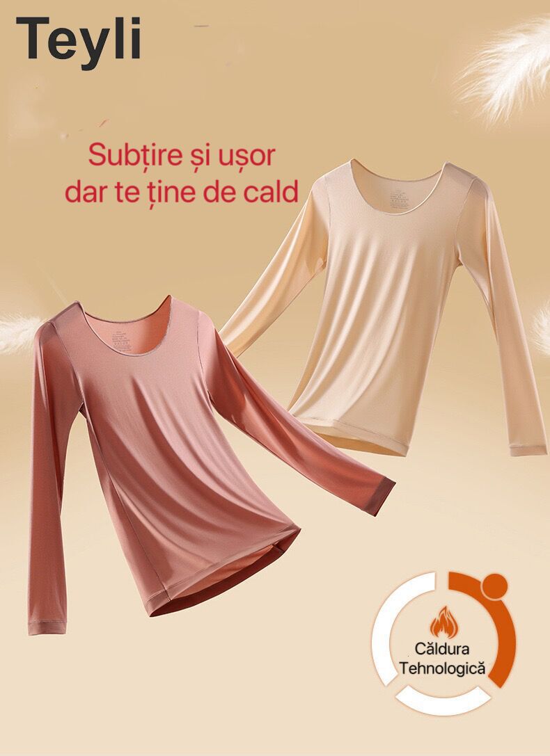Teyli - Livrare Gratuită,Set de 3 Lenjerie Termică toamnă-iarnă，Conține acid Hialuronic Pentru înfrumusețarea pielii，Lenjerie Termică Extrem de Elastică, Ușoară, Stiințifică și Tehnică