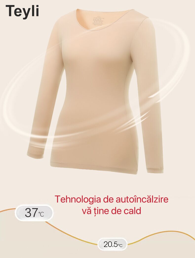 Teyli - Livrare Gratuită,Set de 3 Lenjerie Termică toamnă-iarnă，Conține acid Hialuronic Pentru înfrumusețarea pielii，Lenjerie Termică Extrem de Elastică, Ușoară, Stiințifică și Tehnică