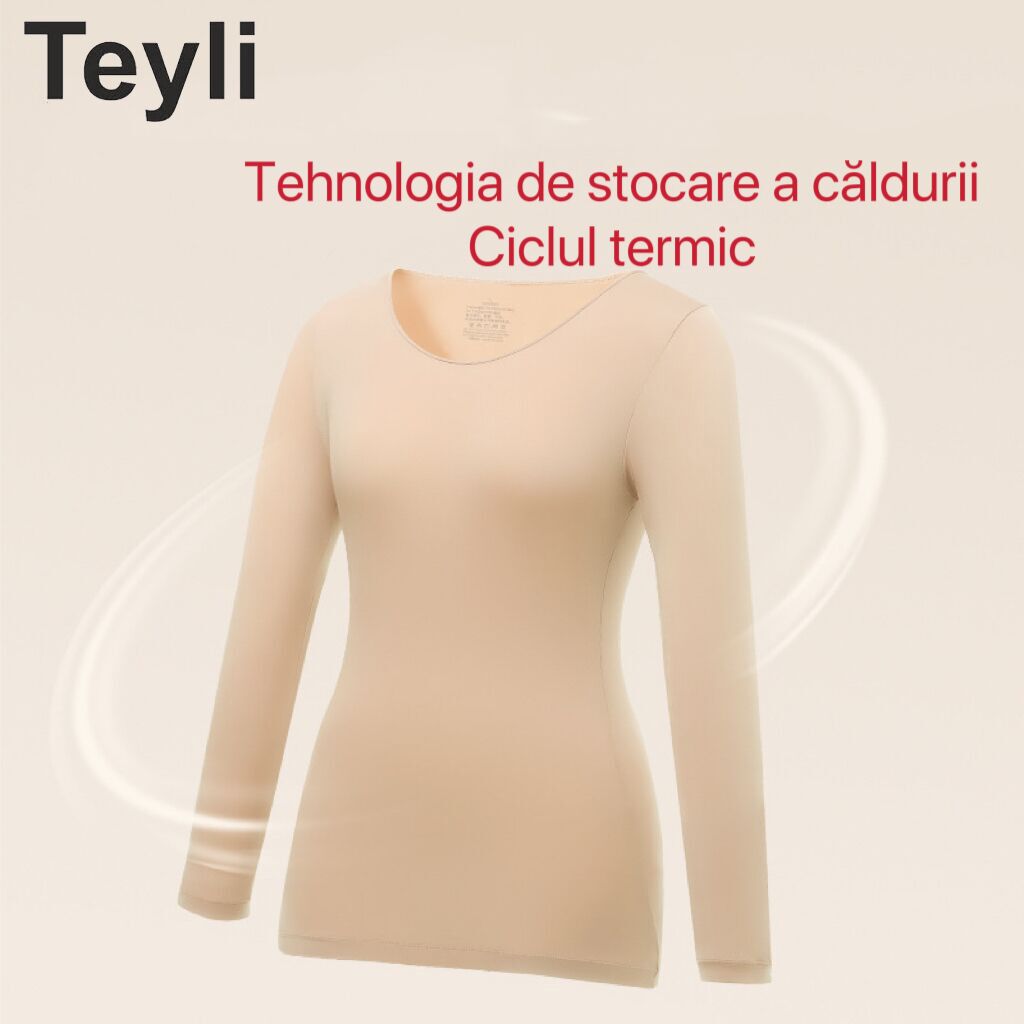 Teyli - Livrare Gratuită,Set de 3 Lenjerie Termică toamnă-iarnă，Conține acid Hialuronic Pentru înfrumusețarea pielii，Lenjerie Termică Extrem de Elastică, Ușoară, Stiințifică și Tehnică