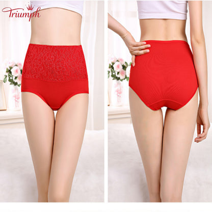 Triumph - Livrare Gratuită，Pachet de 4 Lenjerie Confortabilă，Suprafață Model Dantelă，Crotch din Bumbac cu Dublu Strat
