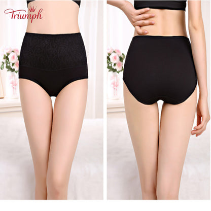 Triumph - Livrare Gratuită，Pachet de 4 Lenjerie Confortabilă，Suprafață Model Dantelă，Crotch din Bumbac cu Dublu Strat